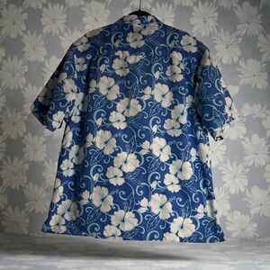 uzzi amphibious gear blue  hawaiian floral polyester shirt XXL Men's Sea Base